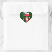 チェコ国旗を持つスイートサンタクロース ハートシール (バッグ)
