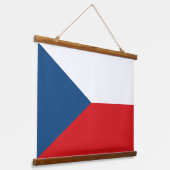 チェコ国旗を掲げたウォールタペストリー 吊り下げ型タペストリー (傾斜あり)
