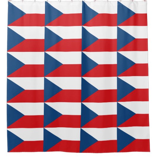 チェコ国旗を掲げたシャワーカーテン シャワーカーテン (正面)