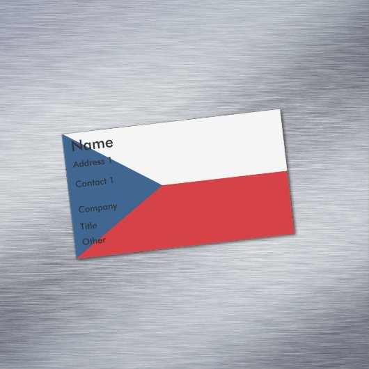 チェコ国旗を掲げた名刺マグネット マグネット名刺 (インサイチュ)