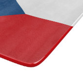 チェコ国旗を掲げた小さなガラス板 カッティングボード (角)