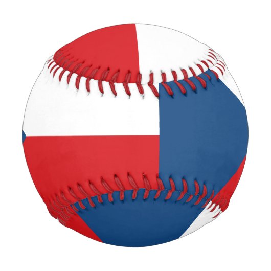 チェコ国旗を掲げた愛国野球 野球ボール (正面)