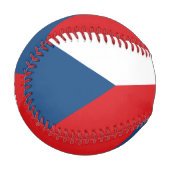 チェコ国旗を掲げた愛国野球 野球ボール (正面左)