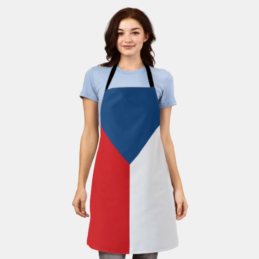 チェコ国旗 エプロン (着用した状態)