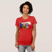 チェコ国旗、エンブレム&チェコファッション/sport tシャツ (正面フル)