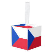 チェコ国旗 キューブオーナメント (正面アングル)