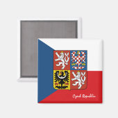 チェコ国旗&チェコ共和国の休日/スポーツファンMa マグネット (正面/裏面)