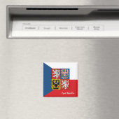 チェコ国旗&チェコ共和国の休日/スポーツファンMa マグネット (インサイチュ (食洗機))