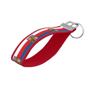 チェコ国旗、チェコ共和国の手首キーチェーン/ファッション リストバンドキーホルダー