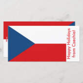 チェコ国旗、ハッピーホリデーズカードCzechia シーズンカード (正面/裏面)