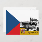 チェコ国旗・プラハ・チェコ国旗/愛国心 ポストカード (正面/裏面)