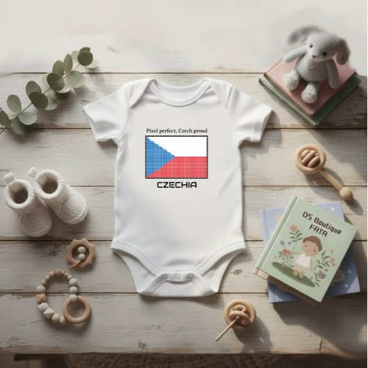 チェコ国旗 ベビーボディスーツ