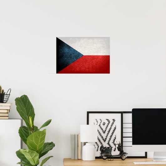 チェコ国旗 ポスター (ホームオフィス)