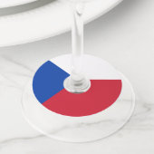 チェコ国旗 ワイングラスタグ (クローズアップ)