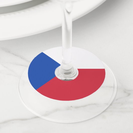 チェコ国旗 ワイングラスタグ (クローズアップ)