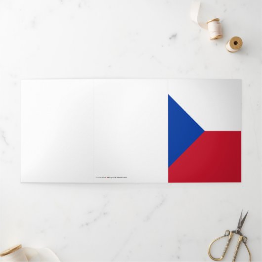 チェコ国旗 三つ折りカード (外部)