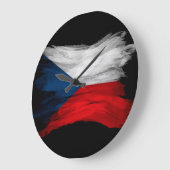 チェコ国旗、国旗 ラージ壁時計 (傾斜)
