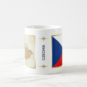 チェコ国旗+地図マグ コーヒーマグカップ