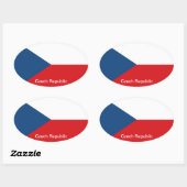 チェコ国旗 楕円形シール (シート)