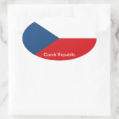 チェコ国旗 楕円形シール (バッグ)
