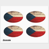 チェコ国旗 楕円形シール (シート)