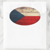 チェコ国旗 楕円形シール (バッグ)