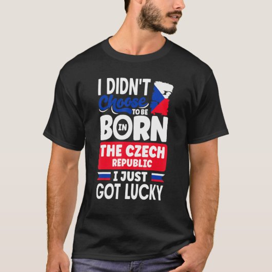 チェコ国旗Iジャストラッキー得 Tシャツ (正面)