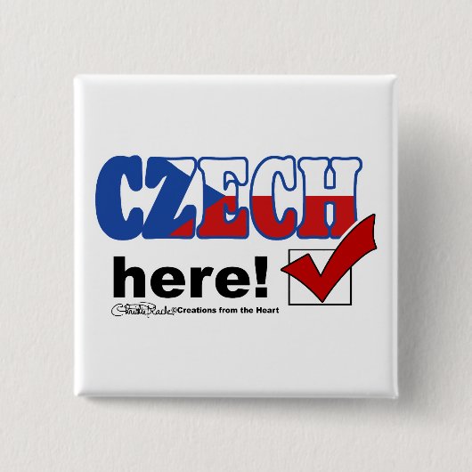 チェコ語（淡） 缶バッジ (正面)
