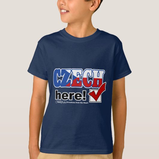 チェコ語(濃色) Tシャツ (正面)
