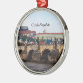 チェコ・プラハ城とシャルル橋 メタルオーナメント (左)