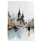 チェコTouchの美しい都市 ミディアムペーパーバッグ (裏面)