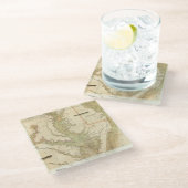 チェサピークおよびデラウェア湾の図表 ガラスコースター (アングル)