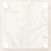 チェサピークおよびデラウェア湾の図表 ガラスコースター (裏面)