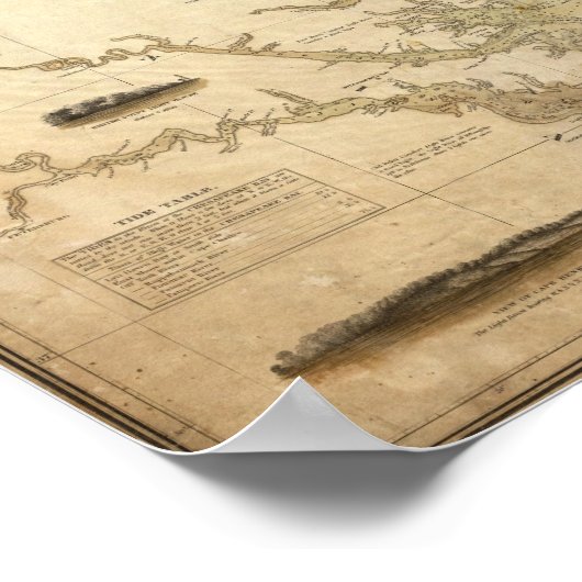 チェサピークとデラウェア湾のチャート ポスター (角)