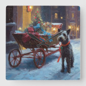 チェサピークのクリスマス フェスティブシーズン スクエア壁時計 (正面)
