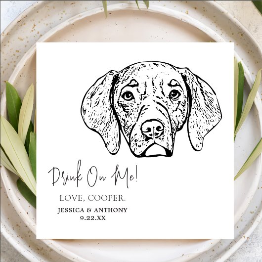 チェサピークカスタムドッグ結婚ズナプキン 縁ありカクテルナプキン