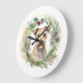 チェサピークベイテリアクリスマスリースフェスティバル ラージ壁時計 (傾斜)
