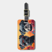 チェサピークベイテリアハートバラバレンタインデー ラゲッジタグ (正面縦)