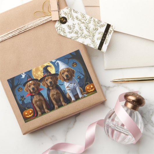 チェサピークベイテリアパンプキンハロウィンおもしろい 長方形シール (ギフト)