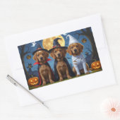 チェサピークベイテリアパンプキンハロウィンおもしろい 長方形シール (封筒)