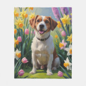 チェサピークベイテリア春の花絵を描ズ フリースブランケット (正面)