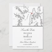 チェサピークベイビーチクラブエレガント白黒 セーブザデート (正面)