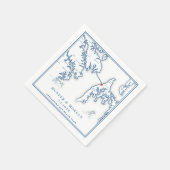 チェサピークベイビーチクラブネイビーブルー結婚ズ スタンダードカクテルナプキン (角)
