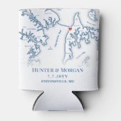 チェサピークベイビーチクラブブルー結婚式の引き出物ドリンク 缶クーラー (正面)