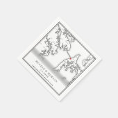 チェサピークベイビーチクラブ白黒結婚ズ スタンダードカクテルナプキン (角)