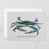 チェサピークベイブルーカニノテカード ポストカード (正面/裏面)