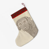 チェサピークベイ·レトリ絵画バーのオリジナル犬アート スモールクリスマスストッキング (裏面 (吊り時))