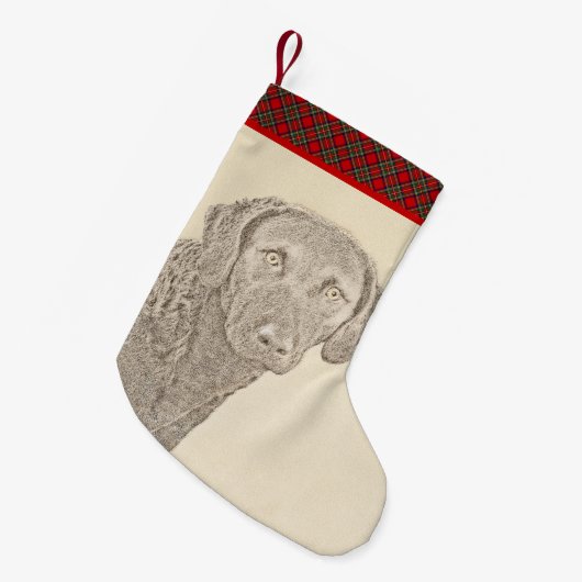 チェサピークベイ·レトリ絵画バーのオリジナル犬アート スモールクリスマスストッキング (正面 (吊り時))