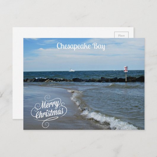 チェサピーク湾からのメリークリスマス シーズンポストカード (正面/裏面)