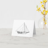 チェサピーク湾のスキップジャックのヨット カード (黄色い花)